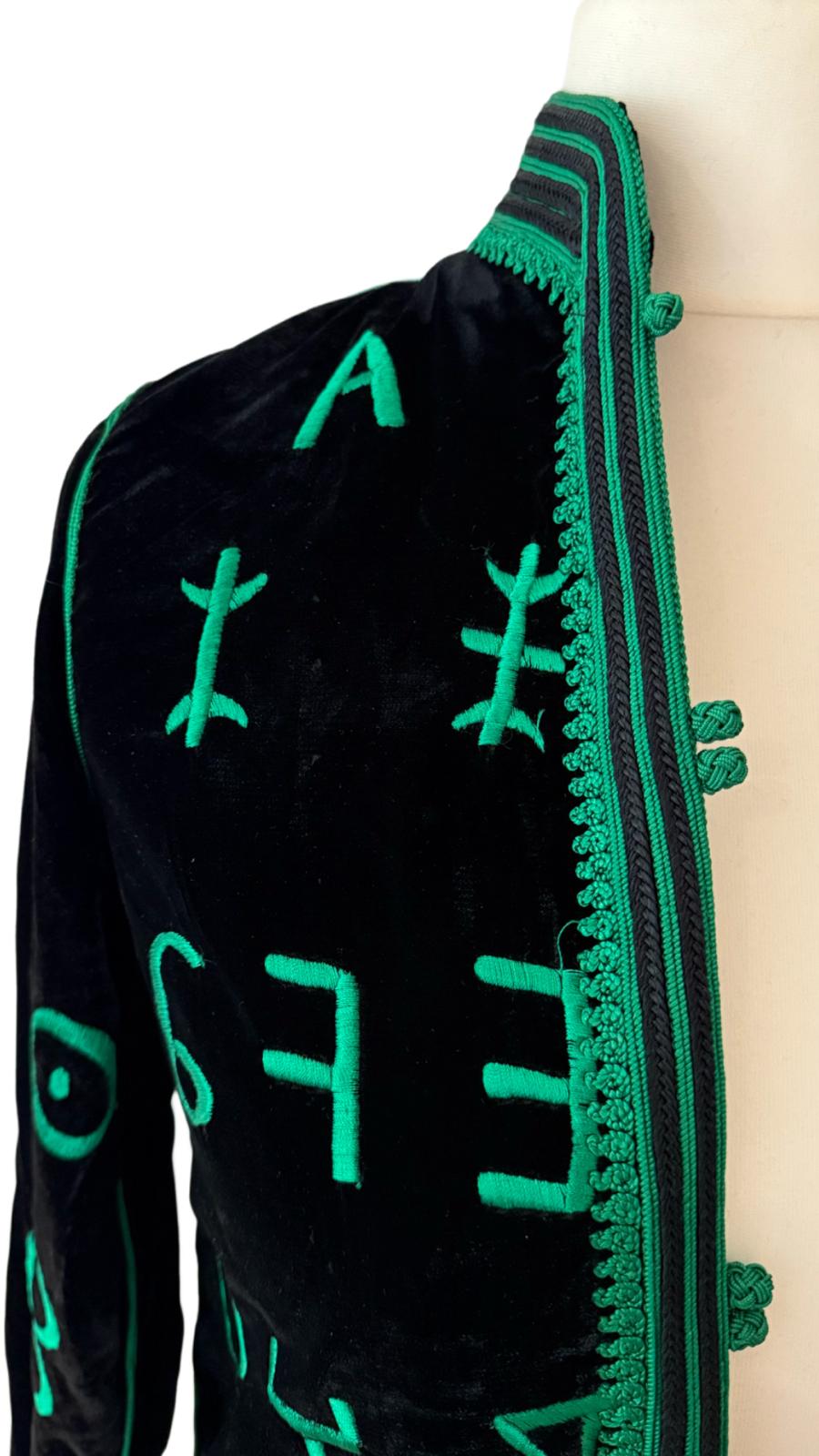 Emerald Script Velvet Jacket