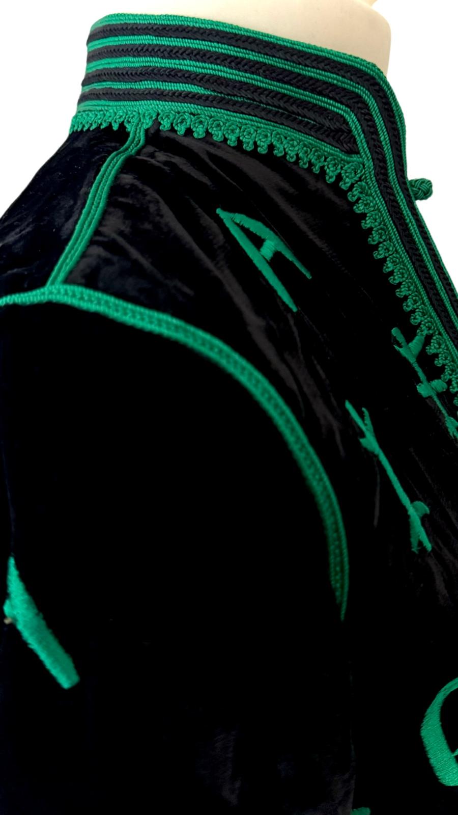 Emerald Script Velvet Jacket