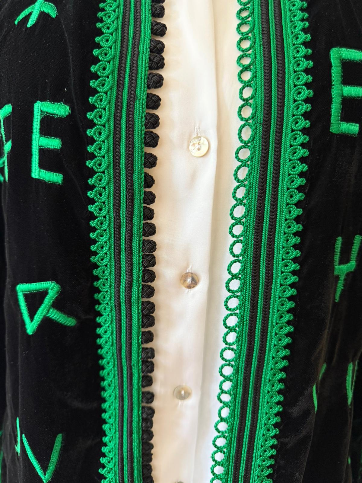Emerald Script Velvet Jacket