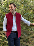 Burgundy Cord Nehru Gilet