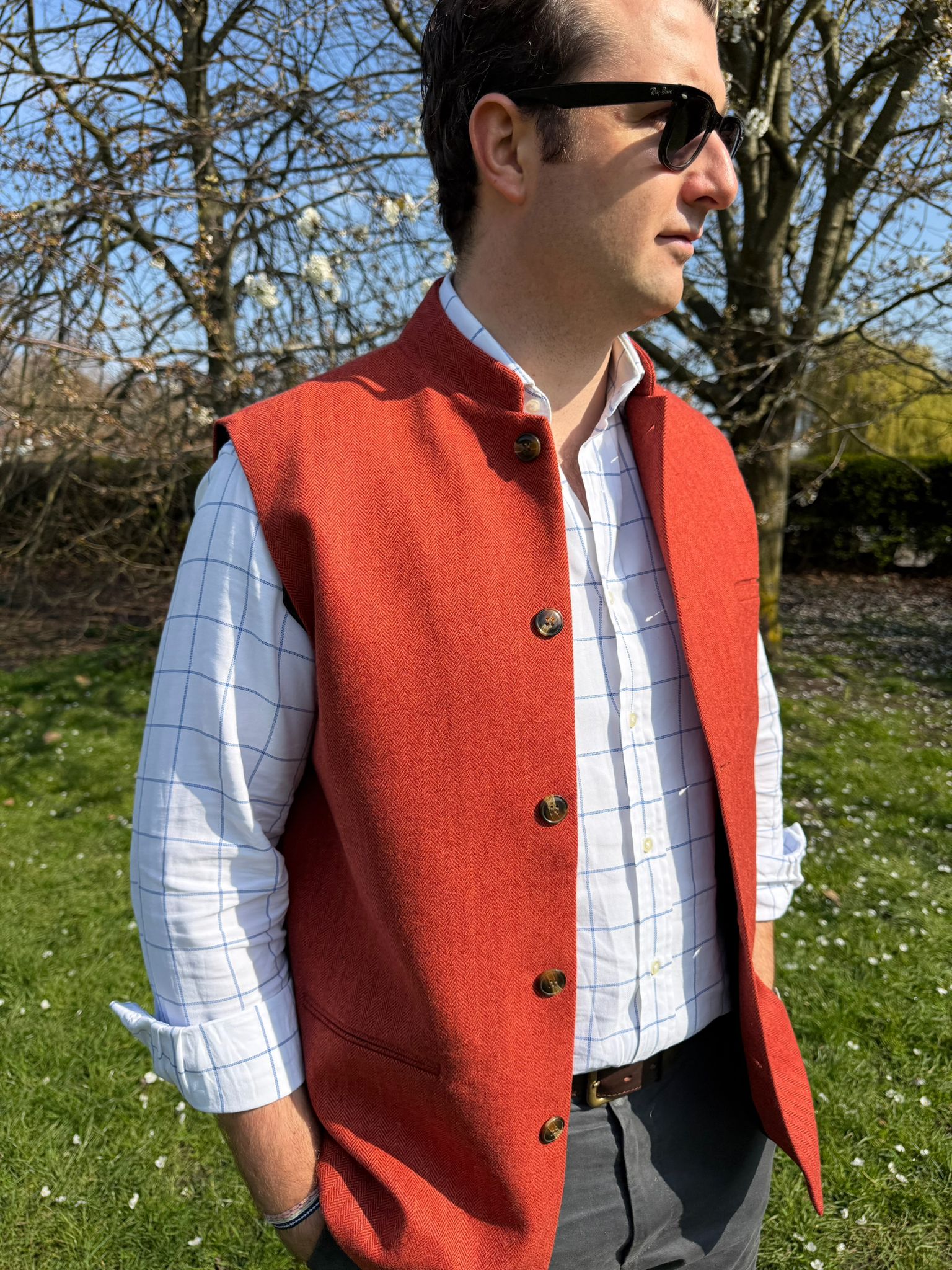 Mandarian Tweed Nekhru Gilet