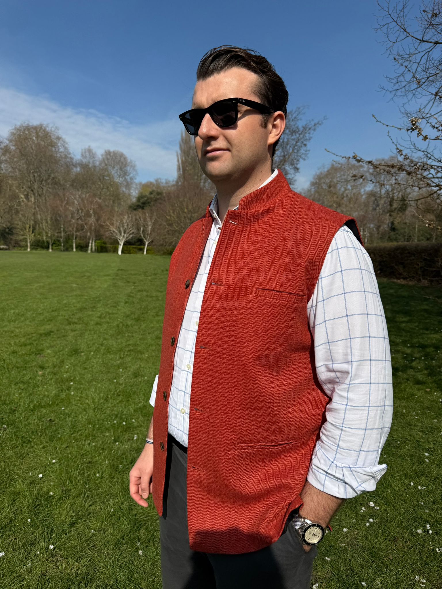 Mandarian Tweed Nekhru Gilet