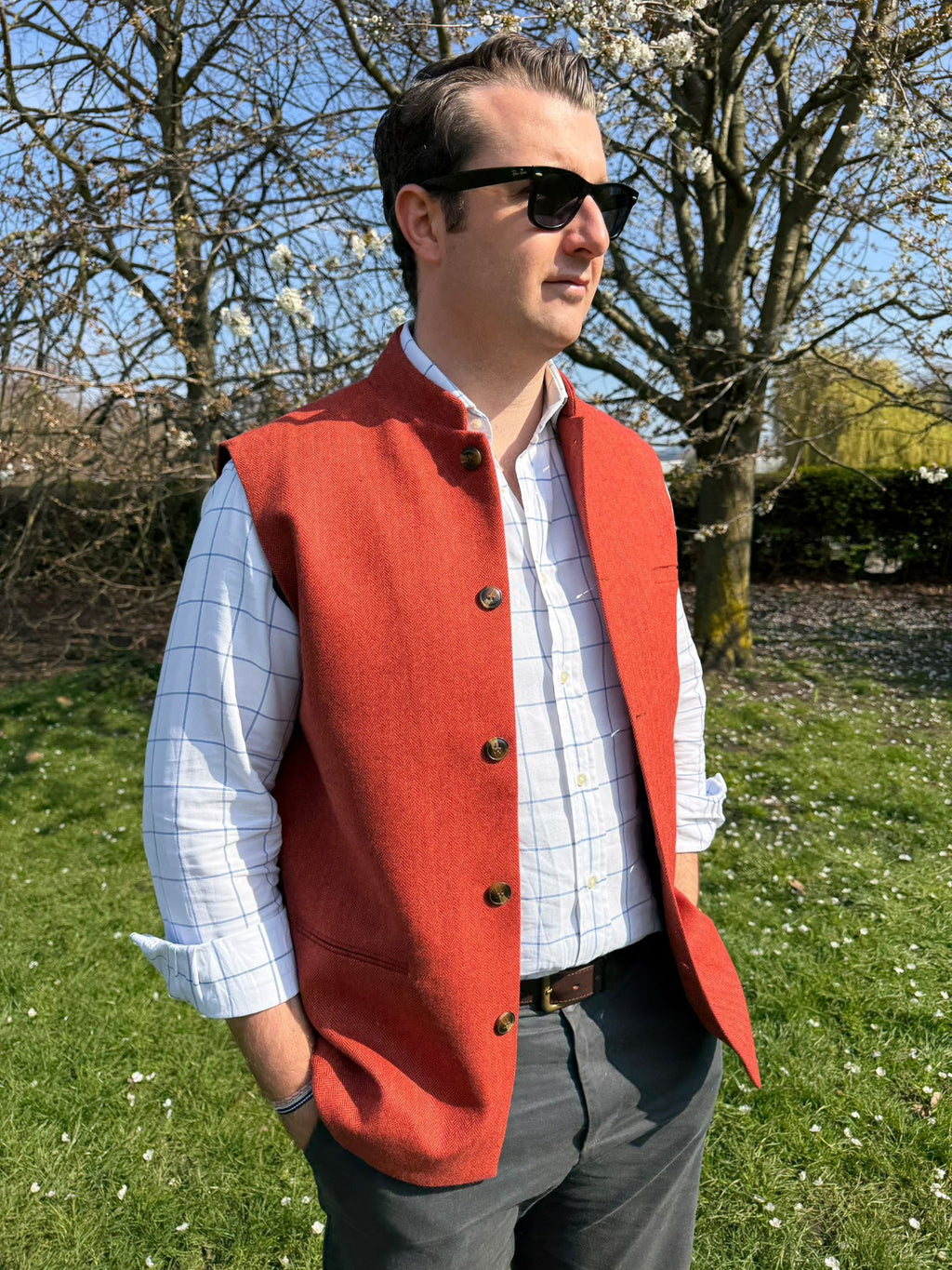 Mandarian Tweed Nekhru Gilet