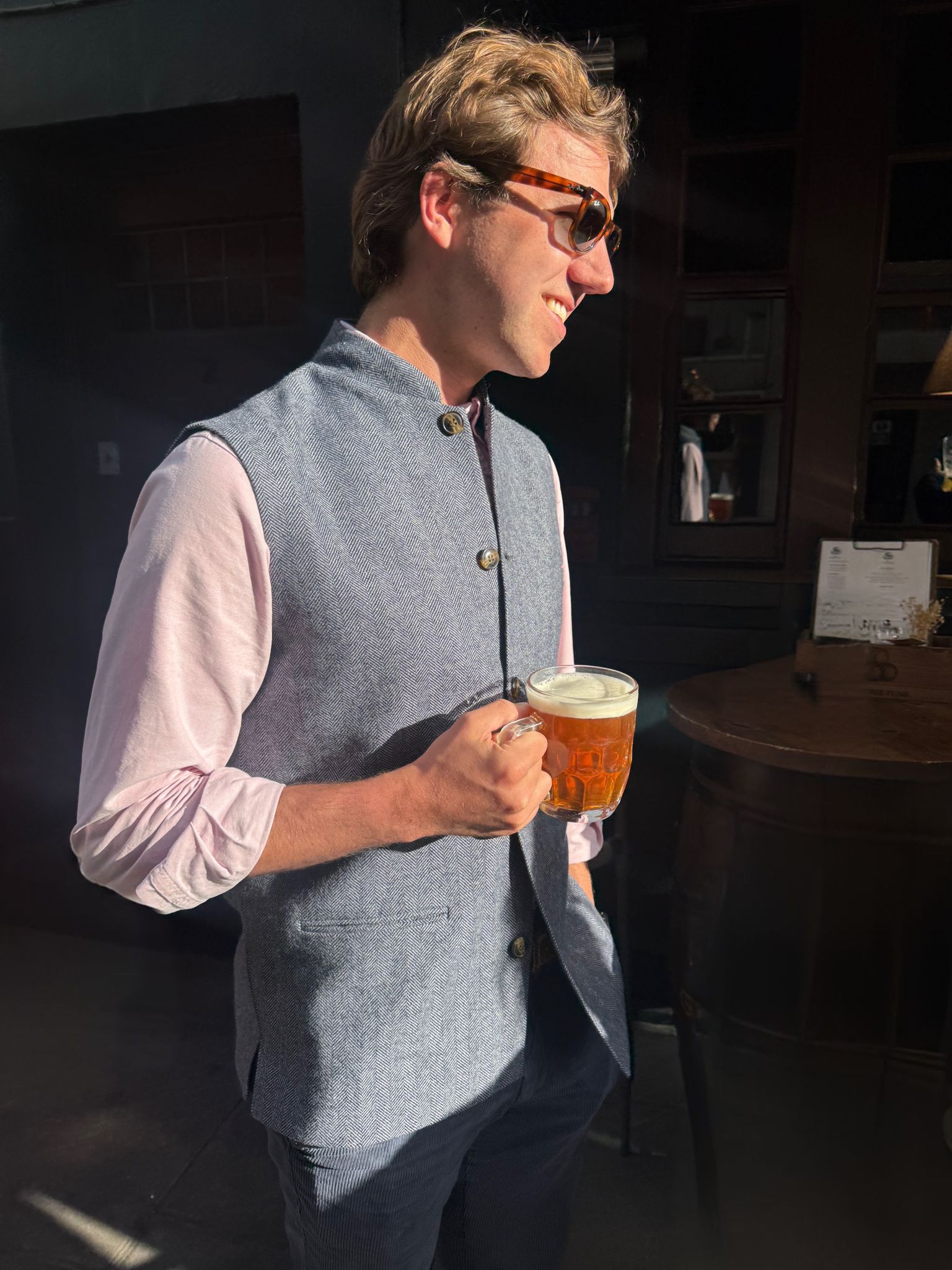 The Henley Herringbone Nehru Gilet