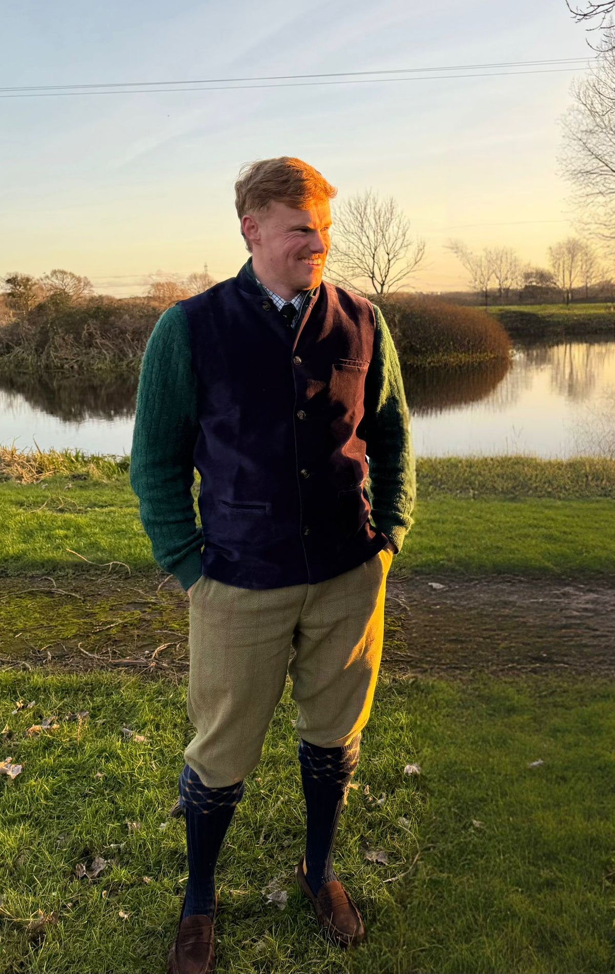 Navy Velvet Nehru Waistcoat